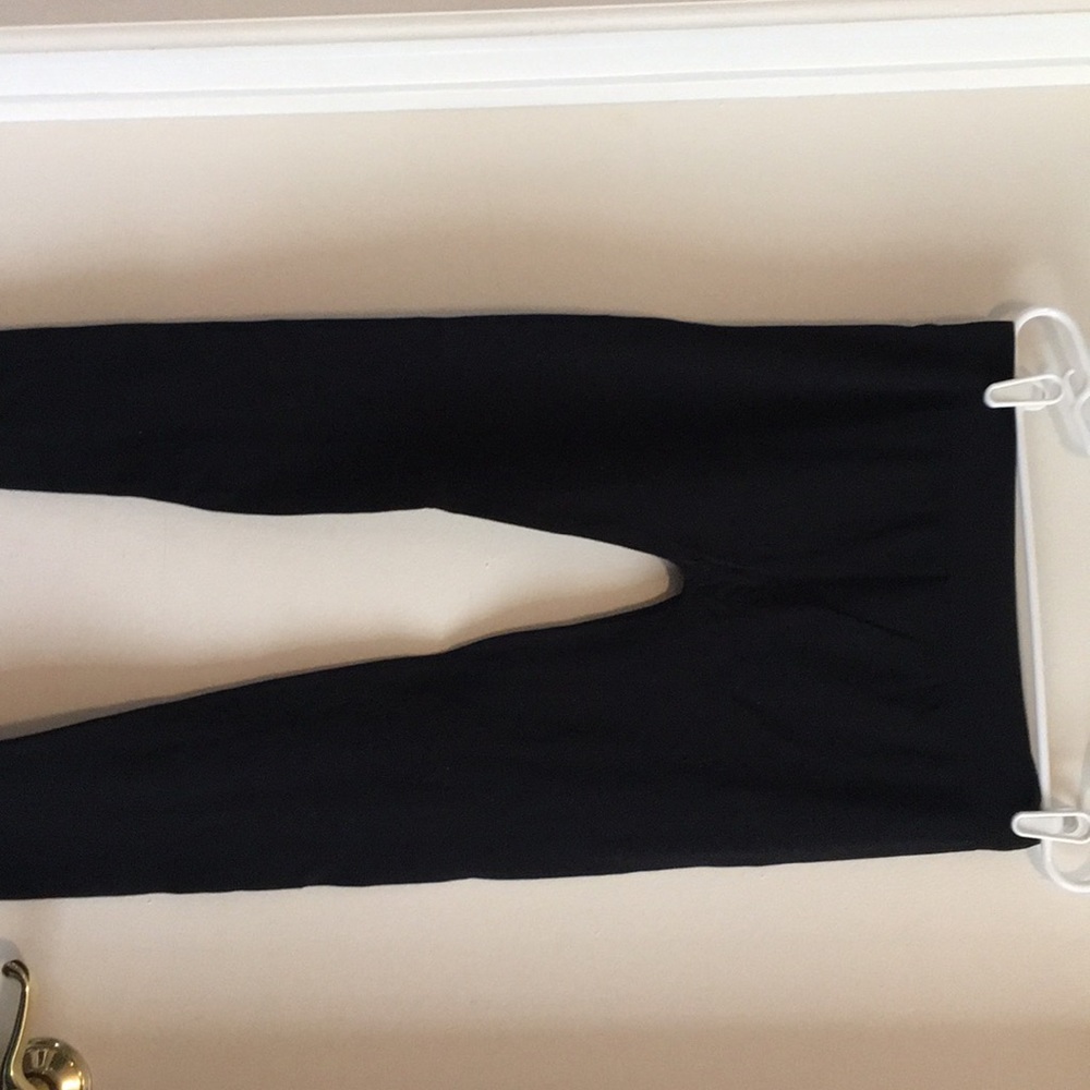 Black lace bottom maternity leggings.